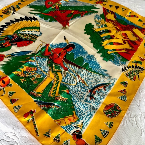 Vintage Native Canadian Souvenir Scarf - Picture 4 of 4